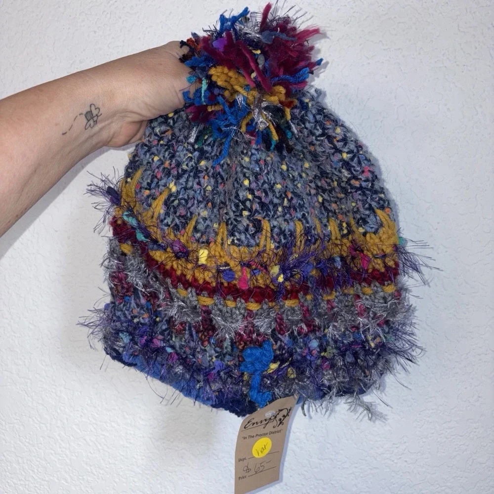Brand New Artisan Made Quirky Funky Retro Hipster Fun Knit Beanie NWT$65